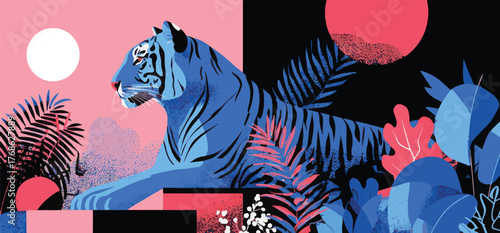 A blue tiger in the jungle