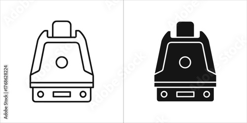 White and black outline and filled icons of a usb flash drive