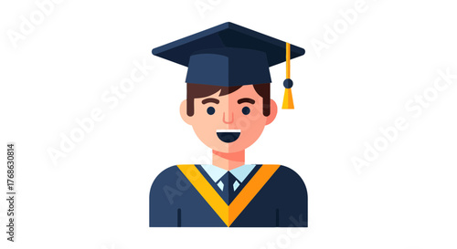 Graduation Illustration Representing Educational Achievement and Academic Success