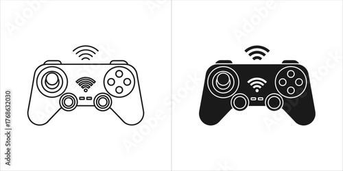 Black and white vector illustration of a vintage radio