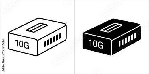 Rating shield with letter a, measurement scale, and star icon