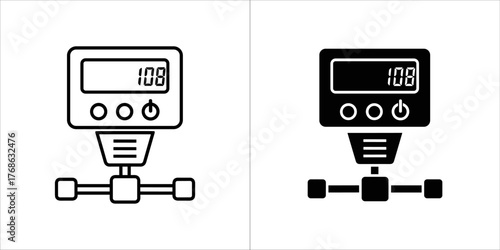 Radio receiver icon in line and glyph style