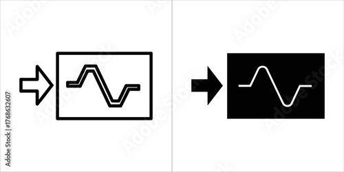 Outline and solid black icon of a key in a lock