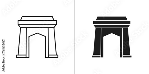 Usb connector, outline and filled versions