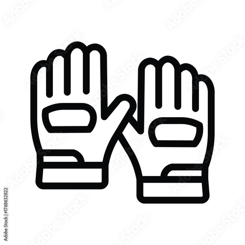 Motorcycle gloves line icon, minimal outline illustration representing protective gear, safety equipment, or riding accessories