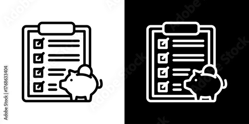 Savings Plan  Icon Set. Clean Line Design With Light And Dark Versions For Versatile Use. 