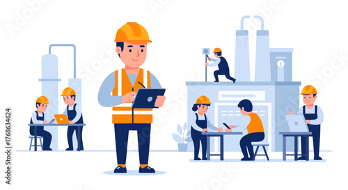 Industrial Team Analyzing Data and Overseeing Plant Operations With Modern Technology