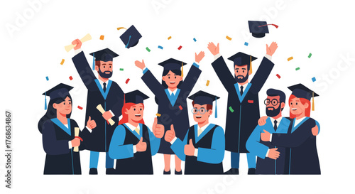 Joyful Graduates Celebrating Their Academic Achievements And Future Ambitions