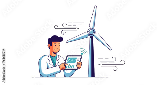 Innovative Wind Energy Technology Illustrating Future Electricity Production and Sustainable Designs