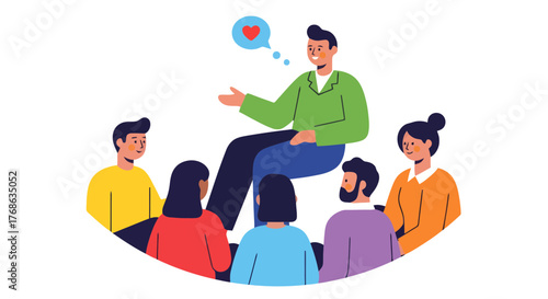 Inspiring Leadership Giving Motivational Speech With Group Of Dedicated Followers Showing Love