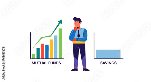 Investor Contemplating The Prospects Of Mutual Funds Versus Savings In Financial Planning