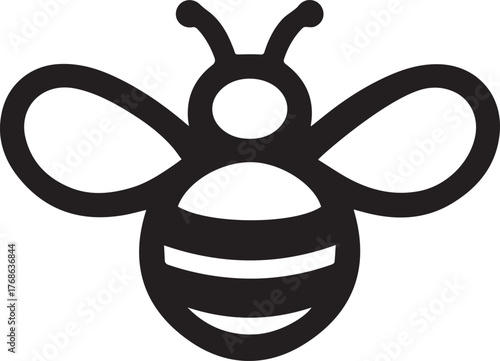 wasp silhouette style minimal vector art icon illustration on a white background.
