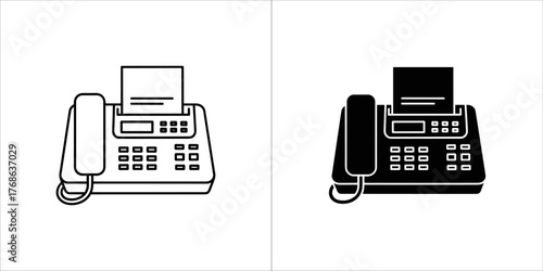 Fax machine with paper in the feeder