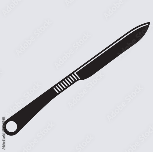 surgical scalpel icon silhouette vector art illustration, knife on white background
