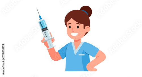 Medical Professional Demonstrating Precise Injection Technique With Sterile Syringe