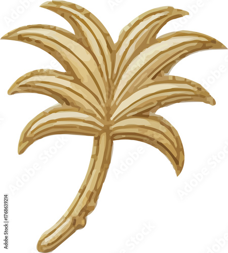 Golden palm frond exudes tropical elegance and warmth