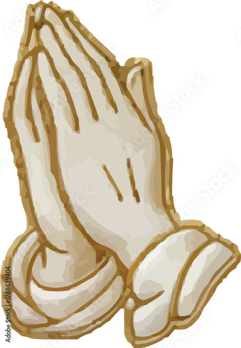 Hands clasped in prayer, faith and hope concept
