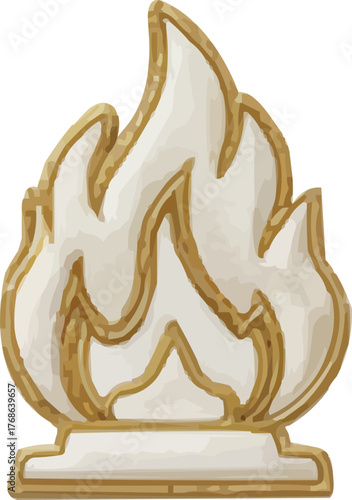 Stunning golden flame emblem, bright inspiration icon