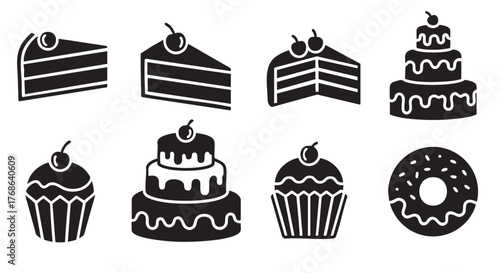 Delicious Cakes and Cupcakes Vector Illustration for Dessert Lovers Designs