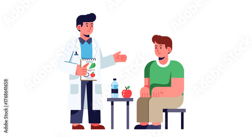 Nutrition Specialist Explaining Diet Plan to Patient with Health Guidance for Wellness