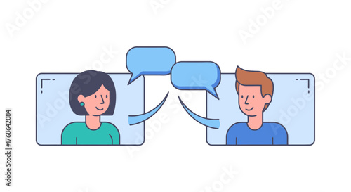 Online Dialogue: Two Individuals Engaging In a Digital Conversation Through Messaging