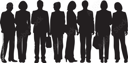 Business and Corporate People Bundle Set — Flat Vector Silhouette Collection