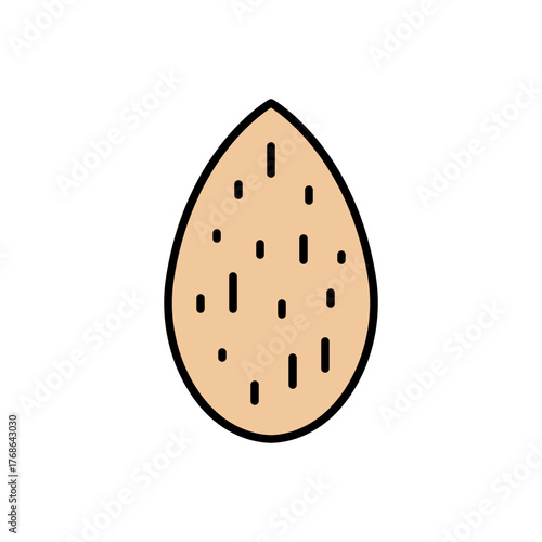 VWhole almond kernel filled color icon ector Illustration