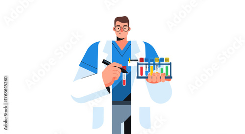 Scientist Performs Analysis On Medical Samples In A Laboratory Environment