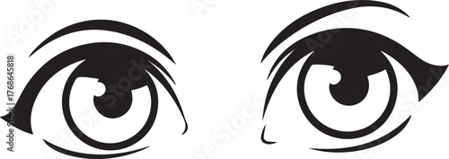 silhouette of cartoon face and big eyes