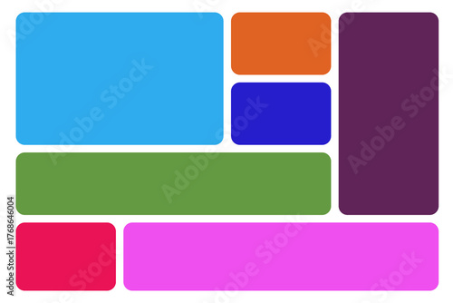 Colorful bento grid shape