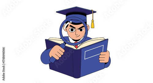 Scholar Examining Tome: A Symbolic Representation of Academic Inquiry and Knowledge Quest