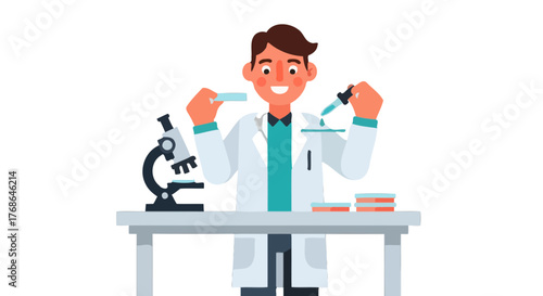 Scientist Conducting Scientific Experiments In The Laboratory With Advanced Equipment