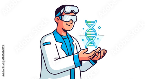 Scientist Embracing Genetic Frontiers In Virtual Reality With Revolutionary Innovation