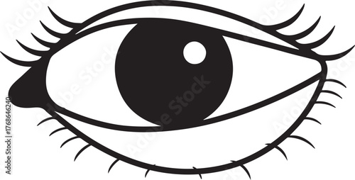 silhouette of cartoon face and big eyes