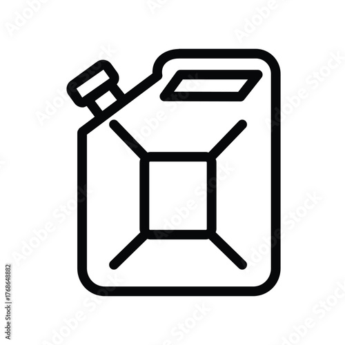 Fuel jerrycan line icon, outline illustration of gasoline container used for motorcycle or car refueling and storage