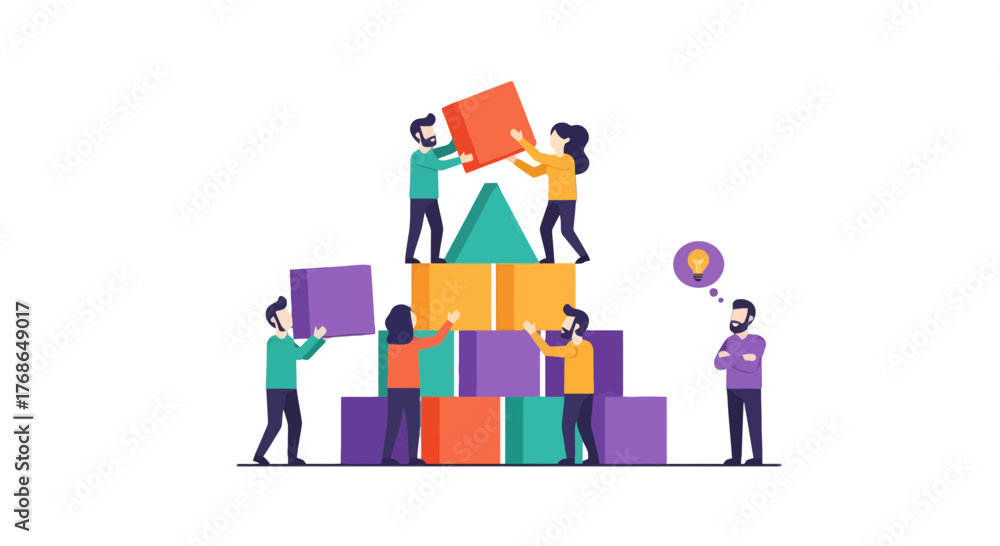 Obraz premium Teamwork And Innovation: Building A Foundation For Successful Creative Projects