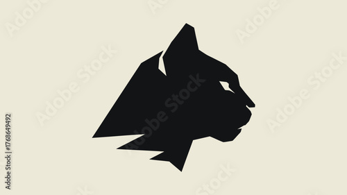 Minimalist cat head logo simple flat vector illustration isolated on white background for branding and design