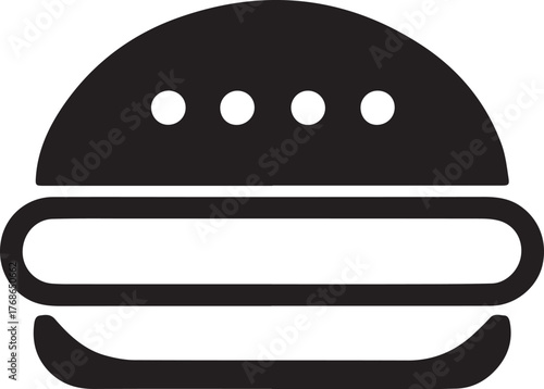 A silhouette style hamburger logo design icon vector illustration on a white background
