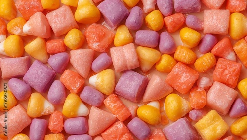 Variegated Sweet Gems. A Colorful Confectionary Abstraction of Forms and Textures.