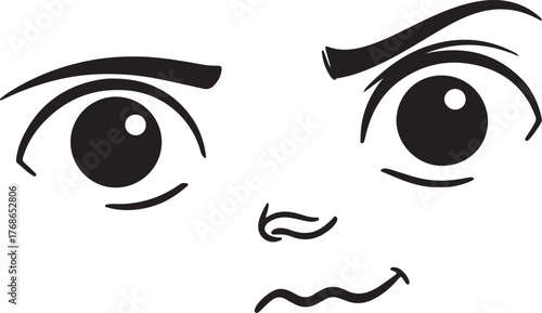 silhouette of cartoon face and big eyes