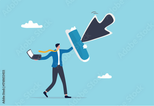 Workplace harassment, abuse or office violence, colleagues bullying or discrimination, bossy manager or aggression concept, violence boss put his giant feet on fearful businessman harassment victim.