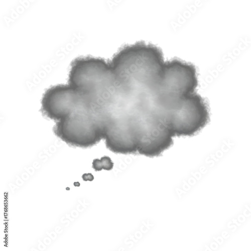 Abstract thinking cloud symbol for ideas inspiration innovation and brainstorming concepts isolated on transparent background