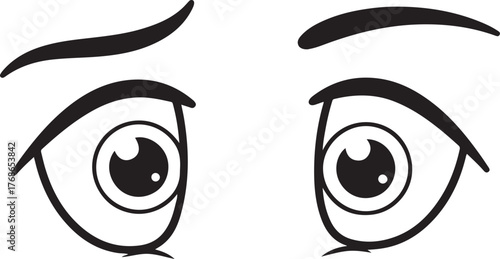 silhouette of cartoon face and big eyes