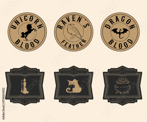 Labels for halloween gift decorating, stickers for sketchbooks and more. Gloomy poison stickers.