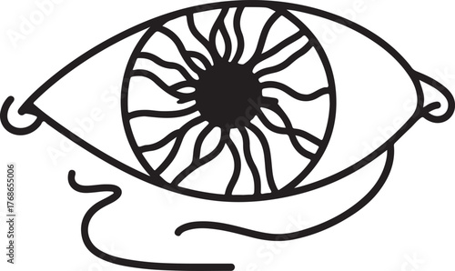 silhouette of cartoon face and big eyes