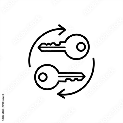 Icon showing two keys with circular arrows