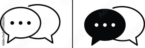 Dialogue Bubbles: A striking monochrome composition that artfully portrays the essence of communication, with overlapping speech bubbles subtly conveying interaction. 