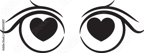 silhouette of cartoon face and big eyes