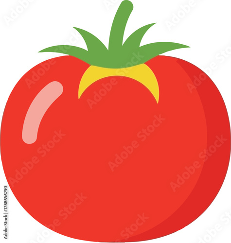 Vibrant red tomato freshness healthy food ingredient isolated vector
