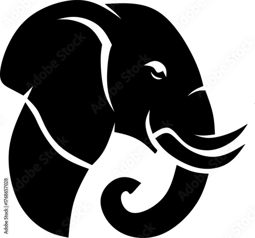 black head elephant vector illustration design